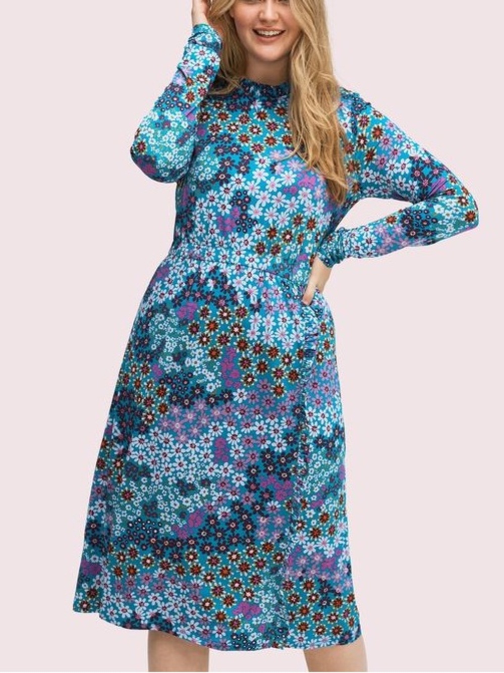 kate spade ♠️ Pacific Petals blue floral dress in size XS like new